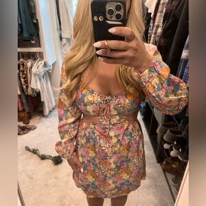 Floral, long sleeve dress